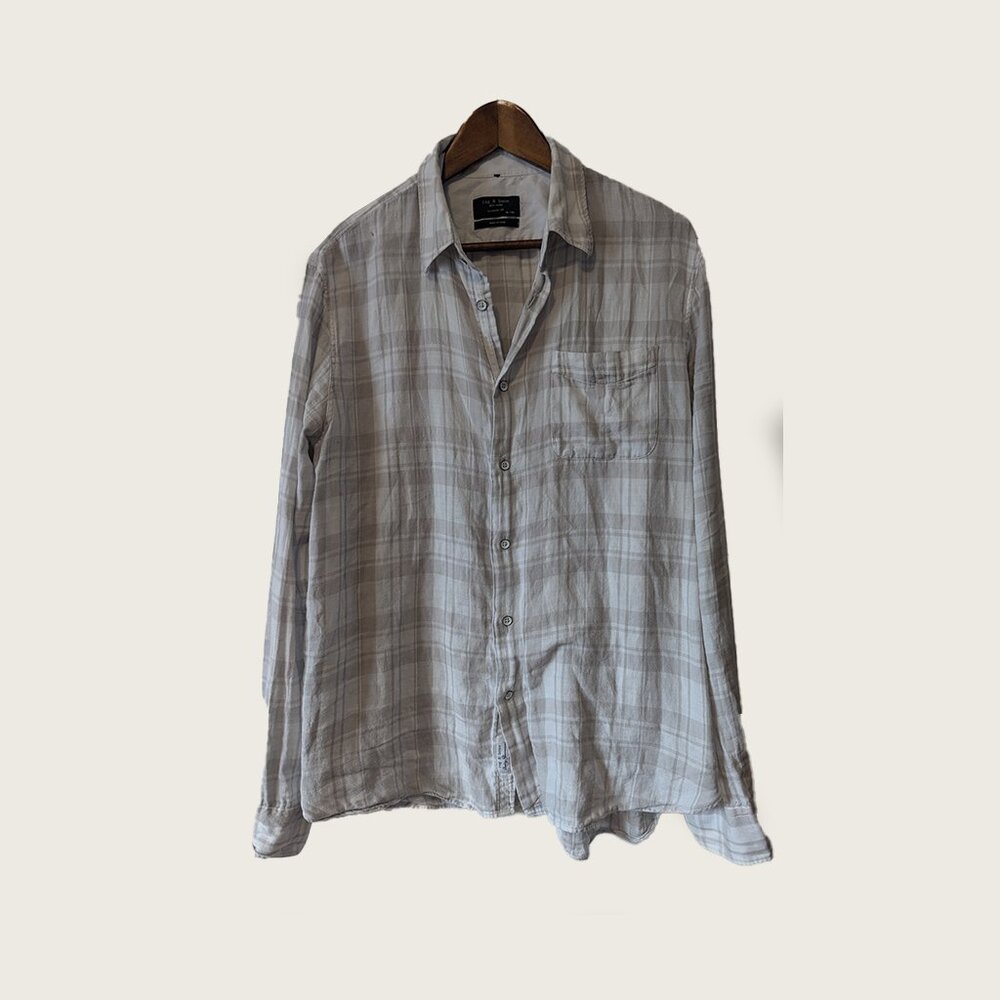 RAG & BONE - Fluid check cotton shirt - Sz XL